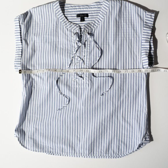J. Crew Lace Up Striped Popover Shirt - 10 - Picture 12 of 12